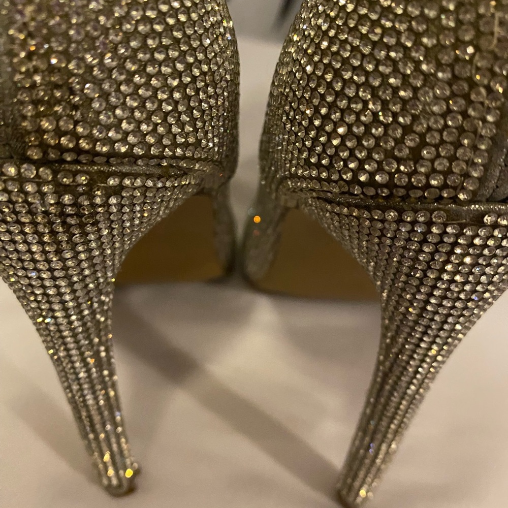 Steve Madden Silver Sparkling High Heel Boots Size 7M - Picture 13 of 16